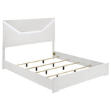 Ives Eastern King Panel Bed LED Headboard White High Gloss from Decor Furniture