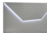 Ives Queen Panel Bed LED Headboard Grey High Gloss view 7