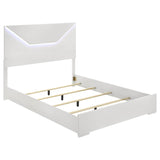Ives Queen Panel Bed LED Headboard White High Gloss from Decor Furniture