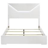 Ives Queen Panel Bed LED Headboard White High Gloss view 4