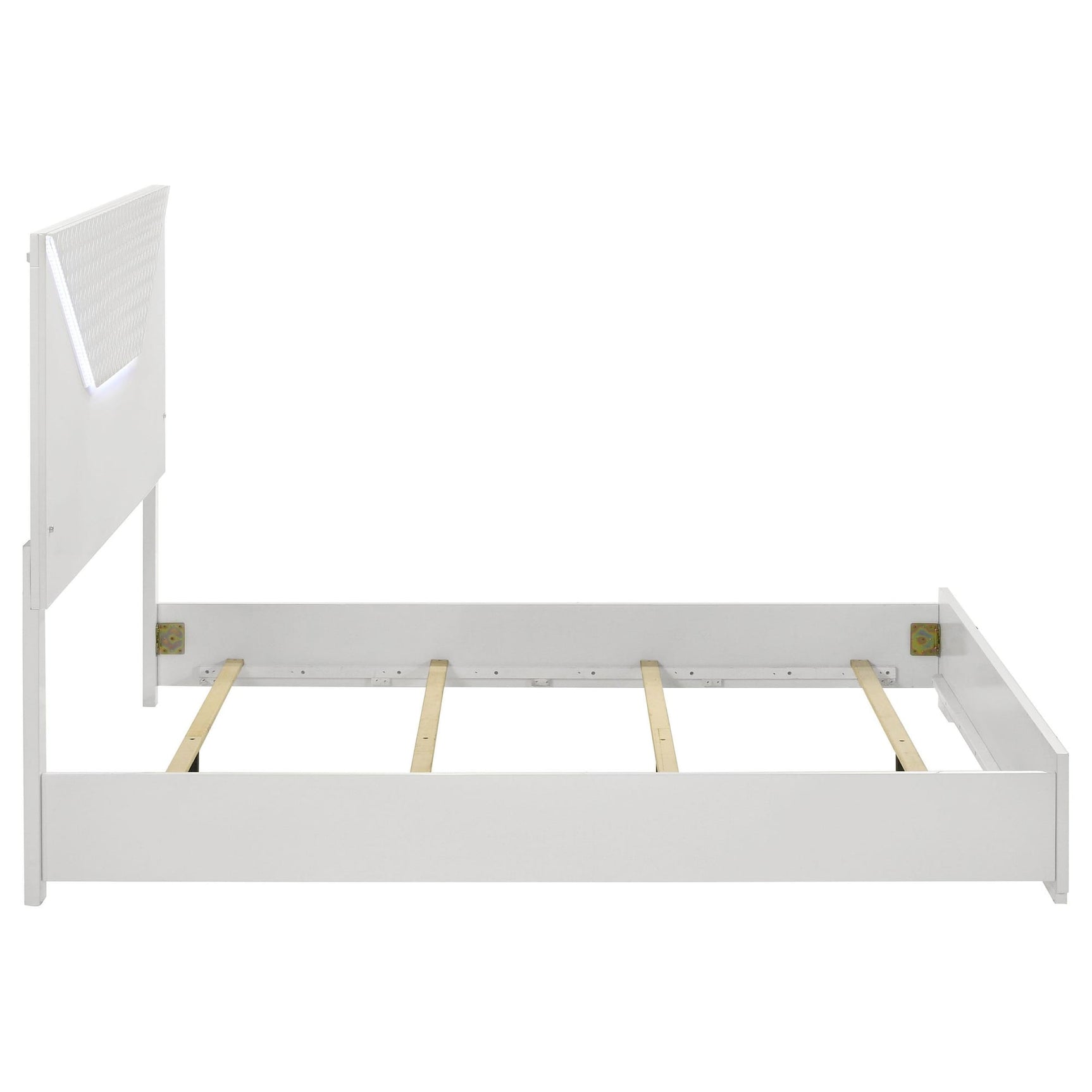 Ives Queen Panel Bed LED Headboard White High Gloss view 6
