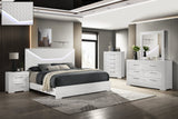 Ivette White High Gloss Bedroom Set with LED Headboard view 3