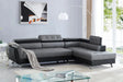 Main view of Izzi Grey and Black tufted 2-piece sectional sofa