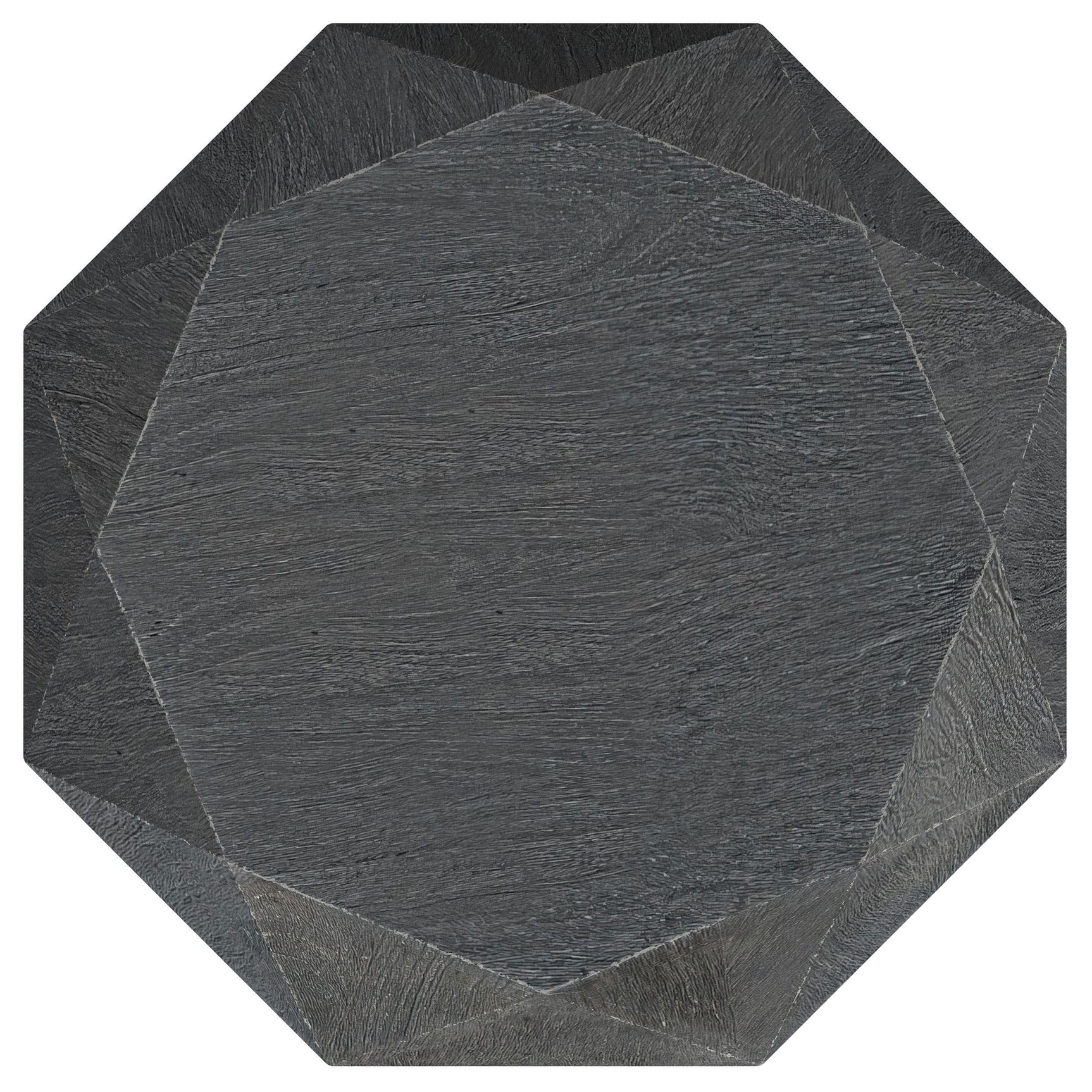 Close-up of mango wood grain texture on Jacinto Octagonal side table