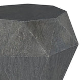 Jacinto Octagonal mango wood side table grey angled view