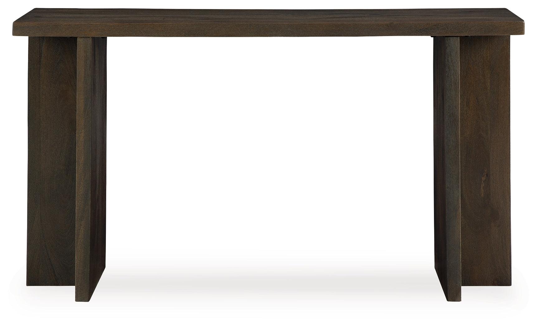 Closeup of Jalenry Console Sofa Table wood texture and finish