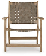 Jameset Taupe leather accent chair back view
