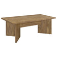 Jamestown rectangular mango brown engineered wood dining table angled view
