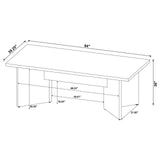 Jamestown dining table with ceramic centerpiece in dining room