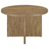 Close-up of mango brown laminate tabletop with round edge