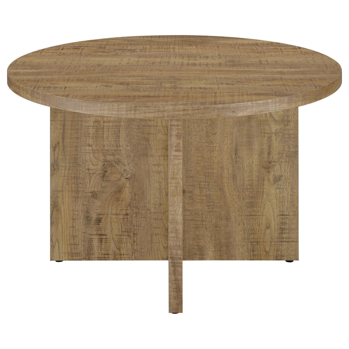 Close-up of mango brown laminate tabletop with round edge