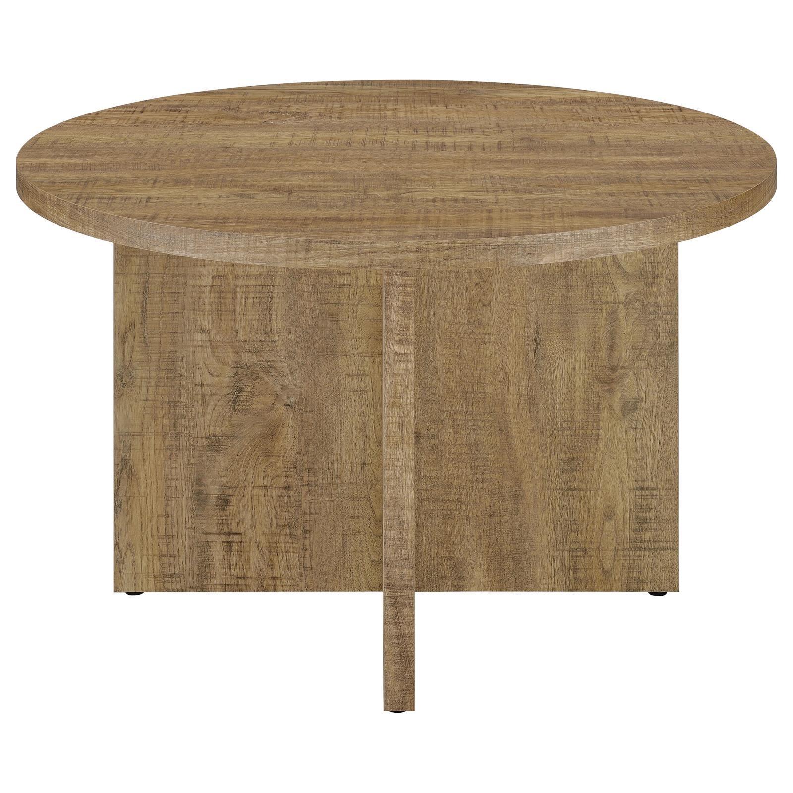 Close-up of mango brown laminate tabletop with round edge