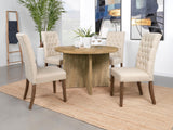 Jamestown round table seating four in cozy dining room