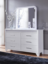 Jarlee White Dresser and Mirror from Decor Furniture