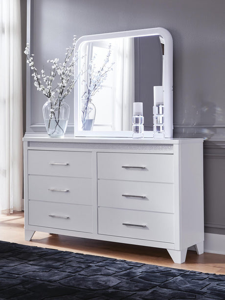 Jarlee White Dresser and Mirror from Decor Furniture