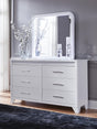 Jarlee White Dresser and Mirror from Decor Furniture
