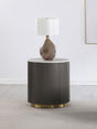 Close-up of white marble top on Jason Round Side Table