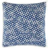 Set of 4 Jaycott Next-Gen Nuvella Blue/White Pillows Arranged