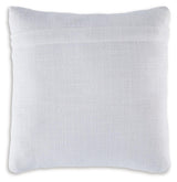 Side view of Jaycott Next-Gen Nuvella Blue/White Pillow showing zipper