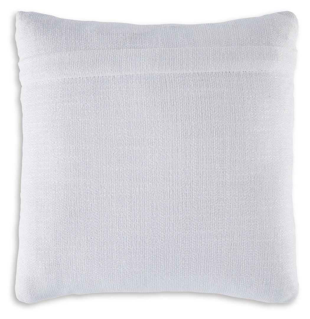 Side view of Jaycott Next-Gen Nuvella Blue/White Pillow showing zipper