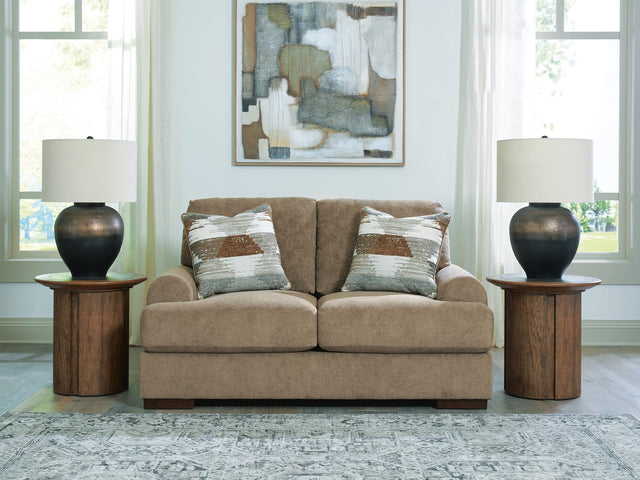 Jayne Park Pecan Chenille Loveseat from Decor Furniture