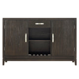 Jeffries dark brown modern solid wood and veneers dining sideboard close-up of wood grain