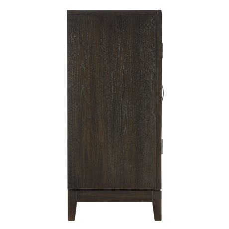 Jeffries dark brown modern solid wood and veneers dining sideboard side profile
