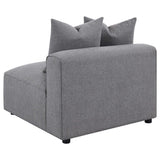 Side perspective of Jennifer grey sectional sofa