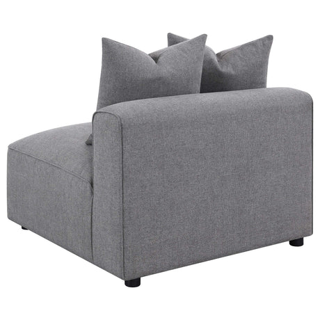 Side perspective of Jennifer grey sectional sofa