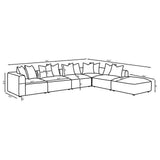 Main frontal view of Jennifer 6-Piece Upholstered Modular Sectional