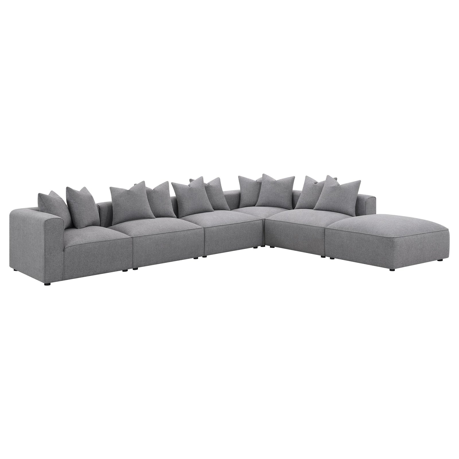 main view of Jennifer 6-Piece Upholstered Modular Sectional Grey sectional sofa