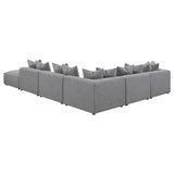 Main view of Jennifer sectional sofa in grey fabric