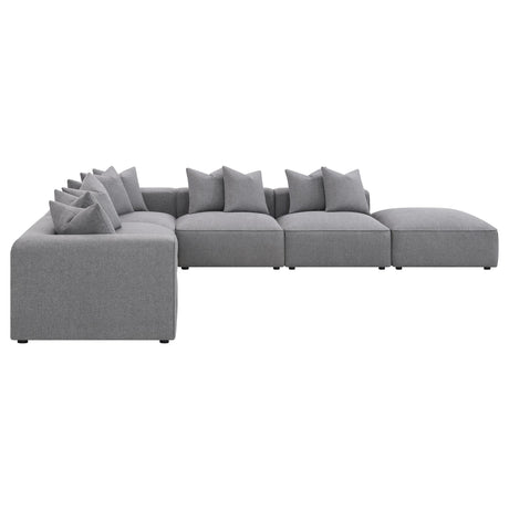 Side angle of Jennifer 6-Piece Upholstered Modular Sectional