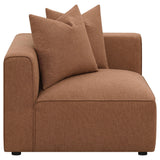 Close-up detail of armrest and cushions