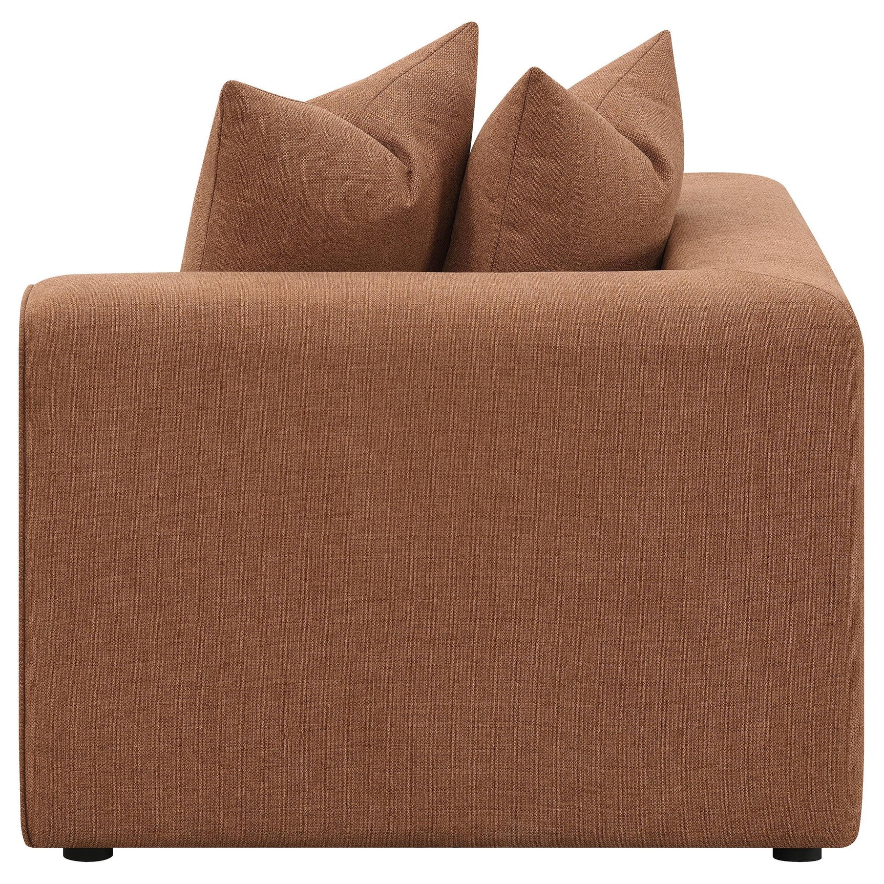 Angled main view of Jennifer sectional sofa terracotta