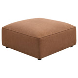 Side angle focusing on sectional sofa profile
