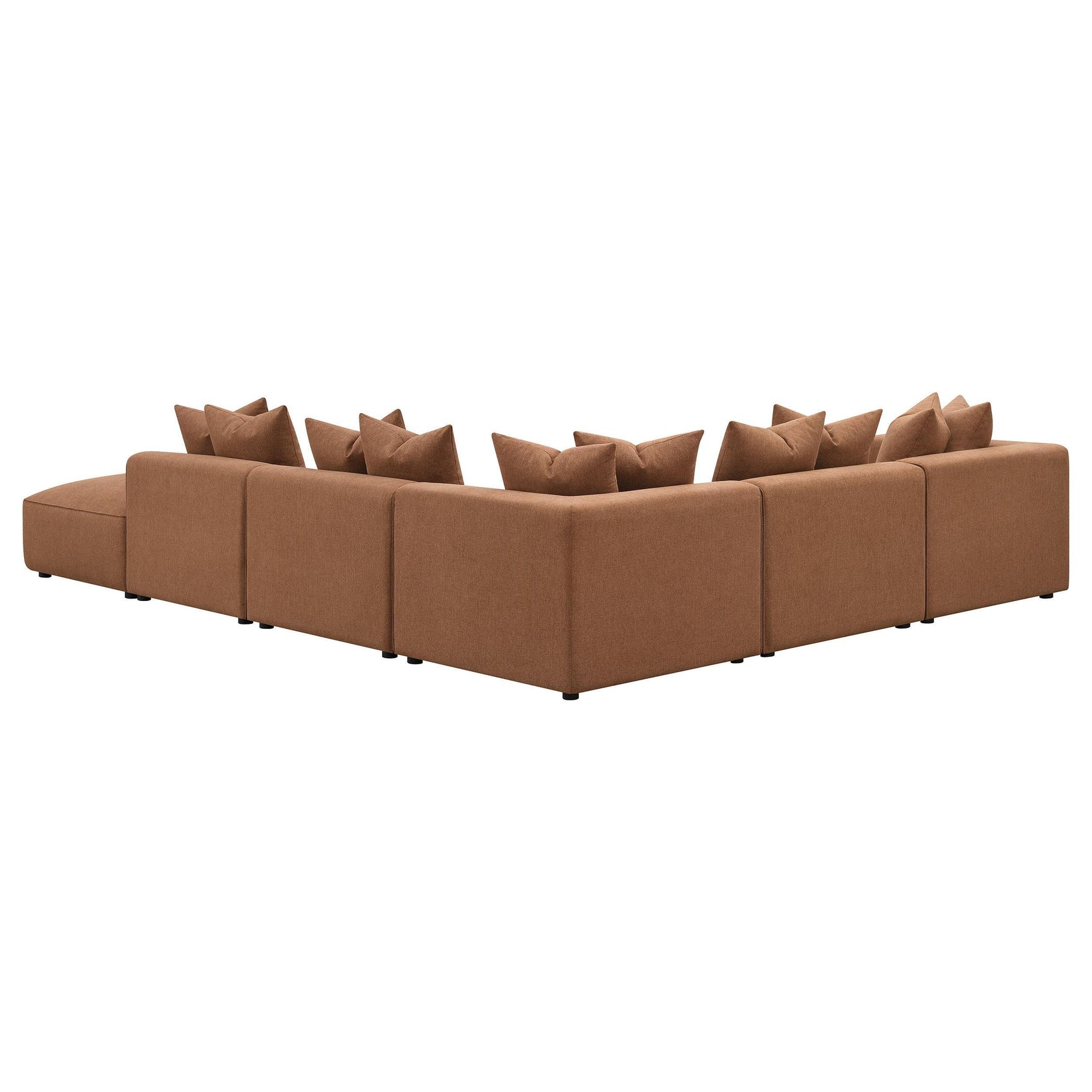 Main angled view of Jennifer Modular Sectional Sofa terracotta fabric