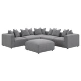 Jennifer grey upholstered armless accent chair front view