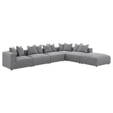 Jennifer grey upholstered armless accent chair front view