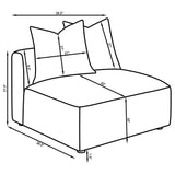 Jennifer grey upholstered armless accent chair front view