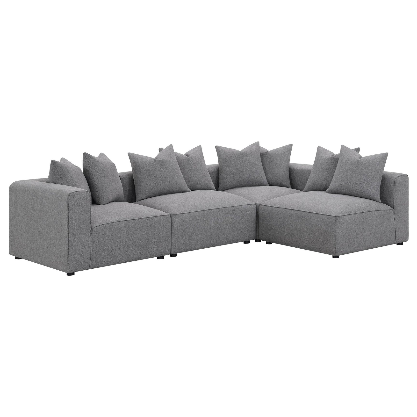 Jennifer grey upholstered armless accent chair front view