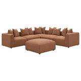 Jennifer Upholstered Armless Accent Chair in Terracotta angled view