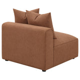 Jennifer Accent Chair terracotta viewed at angle in room setting