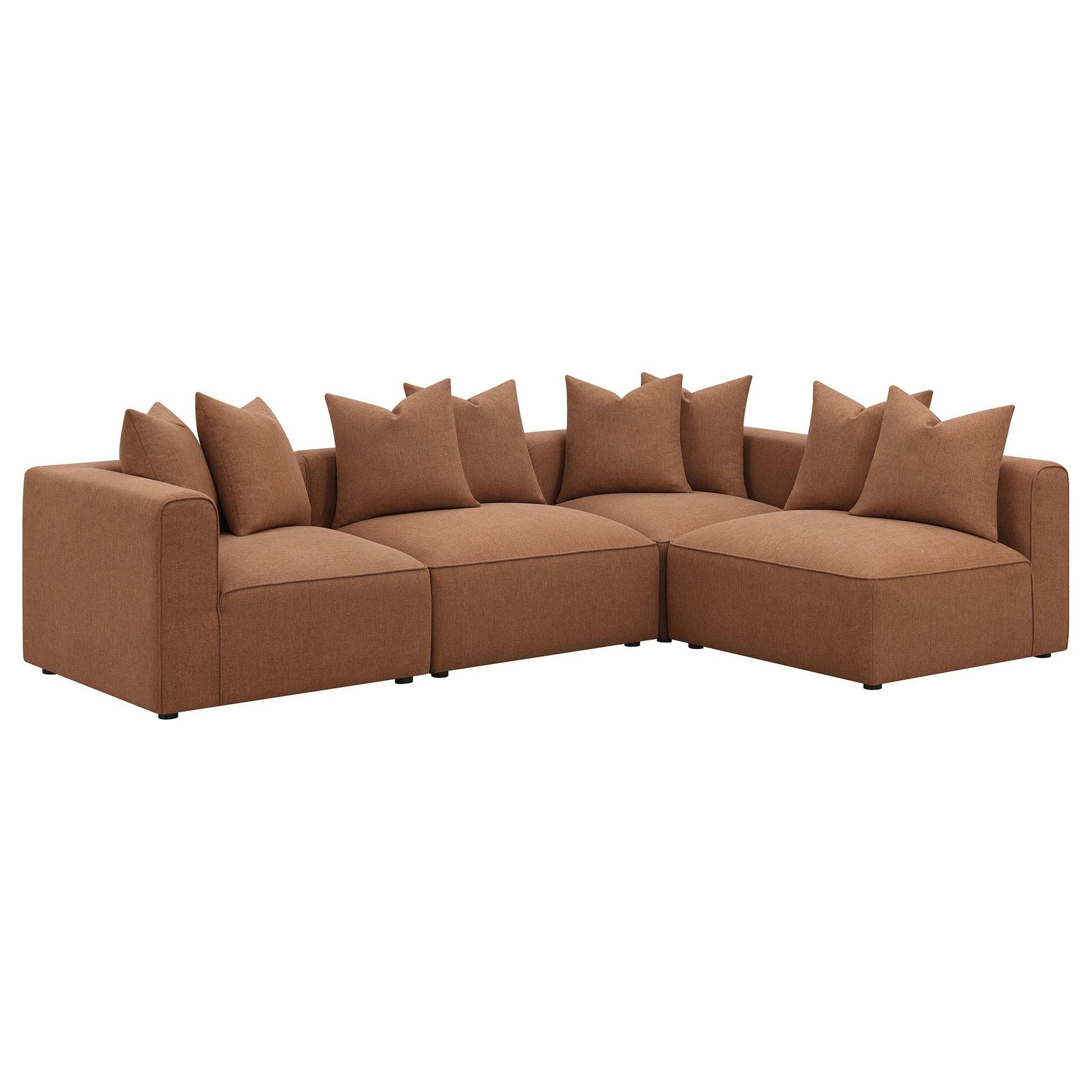 Jennifer Upholstered Armless Chair terracotta corner view