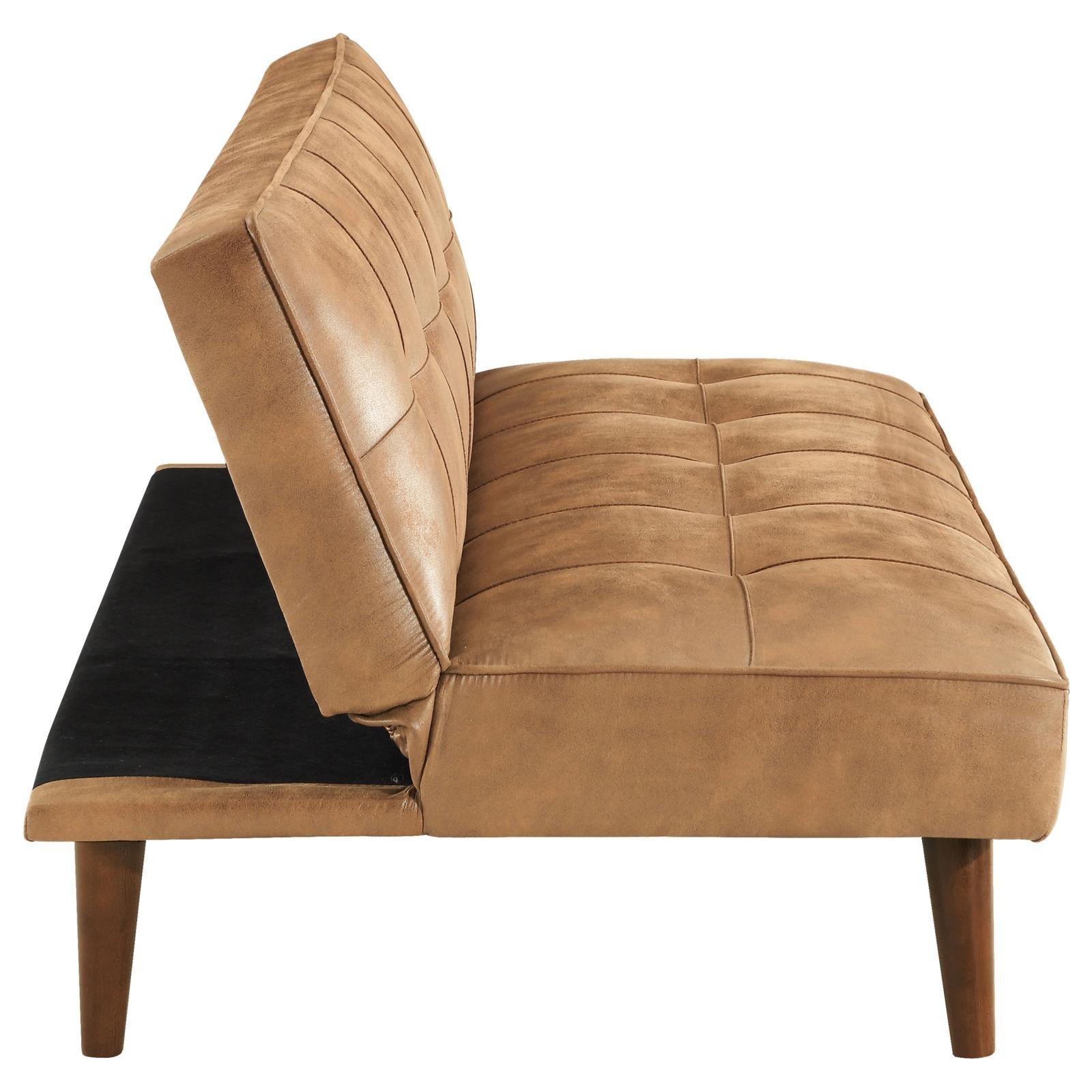 Jenson Convertible Sofa Bed Saddle Brown back view