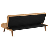 Jenson Convertible Sofa Bed Saddle Brown wood leg detail