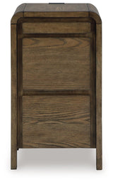 Jensworth Brown Accent Table pull-out tray extended