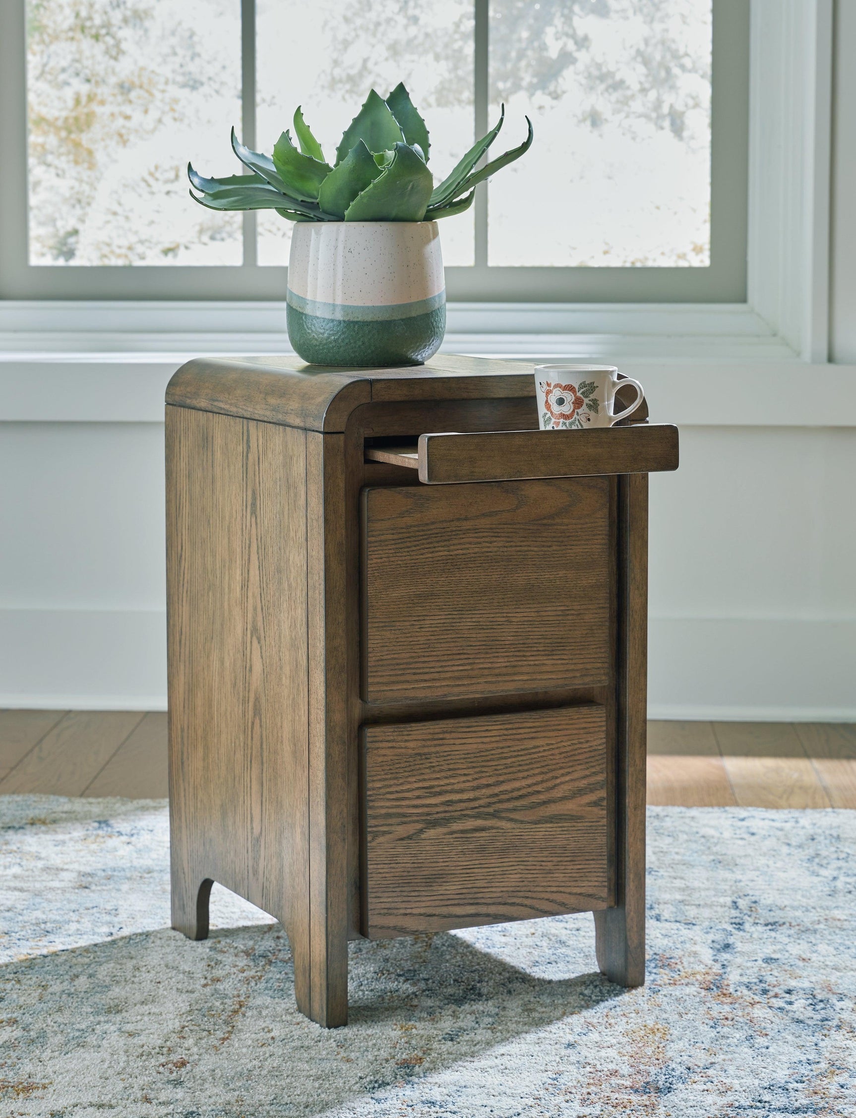 Jensworth Brown Accent Table drawer interior