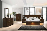 Jessica Cappuccino Platform Bedroom Set - Ella Furniture