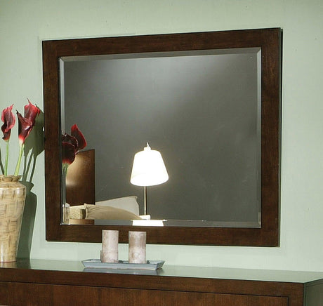 Side angle of cappuccino finish platform bed